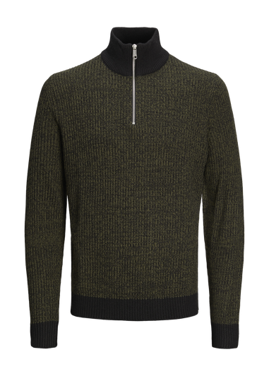 JJ Rebel Green Half Zip Knit Jumper