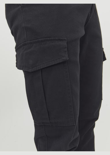 JJ Rebel Black Michael Cargo Trousers