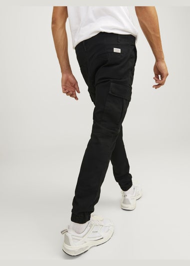 JJ Rebel Black Michael Cargo Trousers