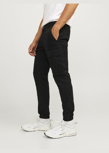 JJ Rebel Black Michael Cargo Trousers