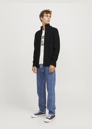 JJ Rebel Black Cable Knit Cardigan