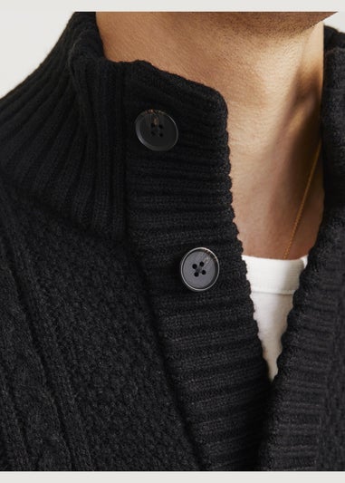 JJ Rebel Black Cable Knit Cardigan