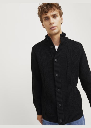 JJ Rebel Black Cable Knit Cardigan