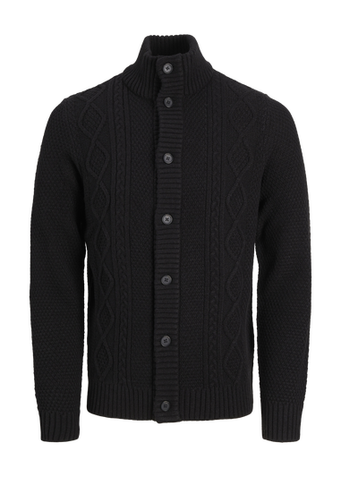 JJ Rebel Black Cable Knit Cardigan