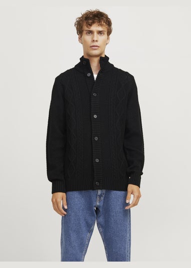 JJ Rebel Black Cable Knit Cardigan