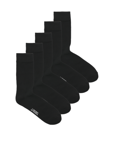 JJ Rebel 5 Pack Black Socks