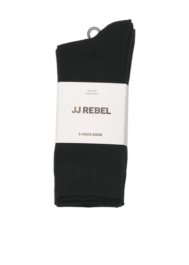 JJ Rebel 5 Pack Black Socks