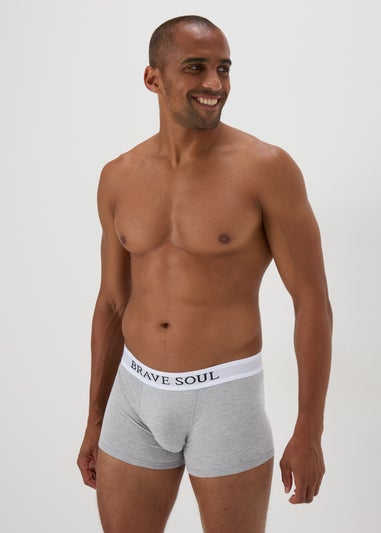 Brave Soul 2 Pack Grey & Black Boxers