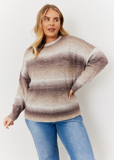 In The Style Jess Millichamp Natural Longline Jumper