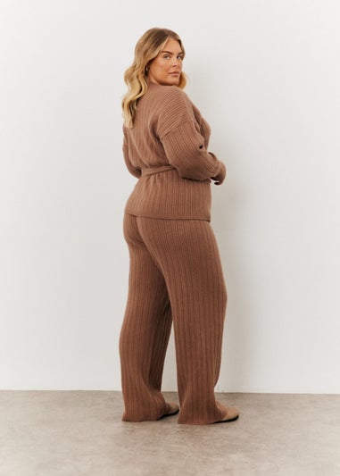 In The Style Jess Millichamp Mocha Wrap Jumper