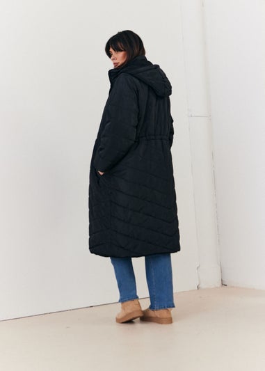 In The Style Stacey Solomon Black Longline Puffer Coat