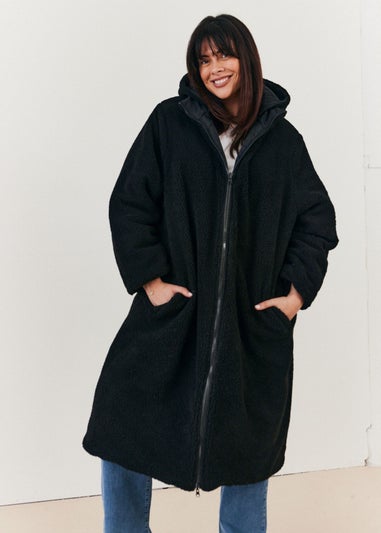 In The Style Stacey Solomon Black Longline Puffer Coat