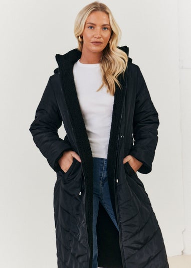 In The Style Stacey Solomon Black Longline Puffer Coat