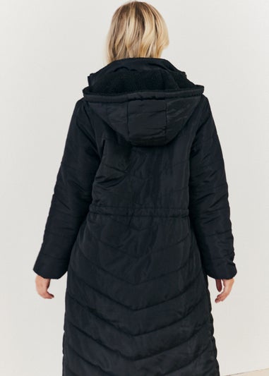 In The Style Stacey Solomon Black Longline Puffer Coat