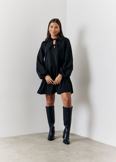 In The Style Hannah Brown Black Shirt Smock Mini Dress