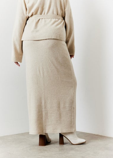 In The Style Hannah Brown Oatmeal Knit Co Ord Maxi Skirt