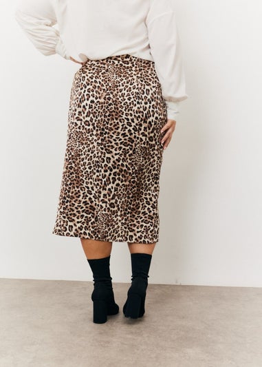 In The Style Brown Leopard Print Midi Skirt