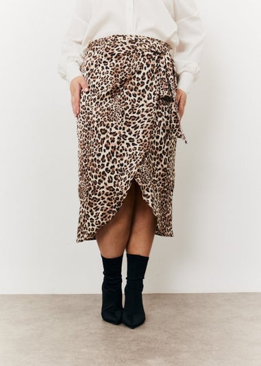 In The Style Brown Leopard Print Midi Skirt