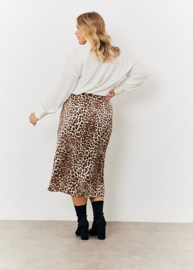 In The Style Brown Leopard Print Midi Skirt