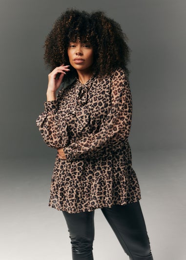 In The Style Brown Leopard Blouse