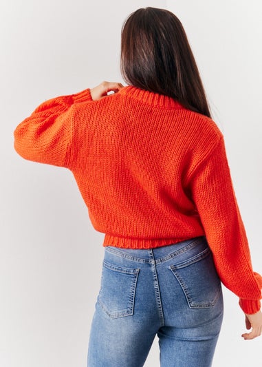 In The Style Jac Jossa Red Chunky Knit Jumper