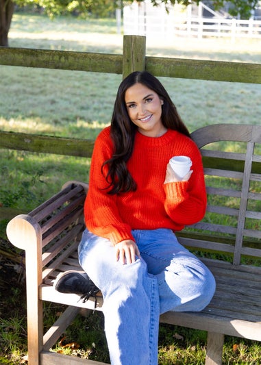 In The Style Jac Jossa Red Chunky Knit Jumper