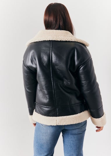 In The Style Jac Jossa Black Borg Aviator Jacket