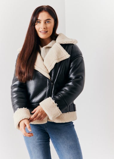 In The Style Jac Jossa Black Borg Aviator Jacket