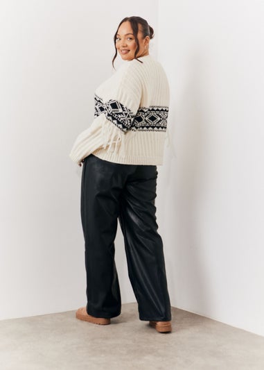 In The Style Perri Sian Cream Aztec Fringe Jumper