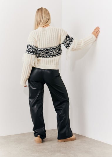 In The Style Perri Sian Cream Aztec Fringe Jumper