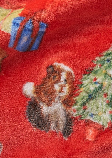 Catherine Lansfield Christmas Guineapig Cosy Fleece Blanket Throw (130x170cm)