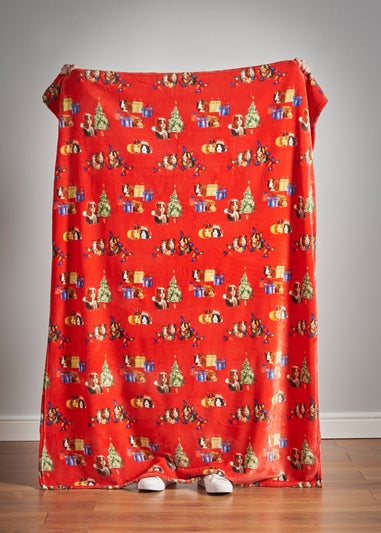 Catherine Lansfield Christmas Guineapig Cosy Fleece Blanket Throw (130x170cm)