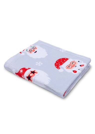 Catherine Lansfield Christmas Santa Spec-Tacular Cosy Fleece Blanket Throw (130x170cm)