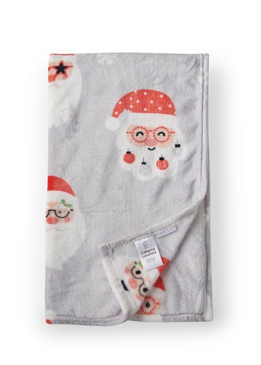 Catherine Lansfield Christmas Santa Spec-Tacular Cosy Fleece Blanket Throw (130x170cm)