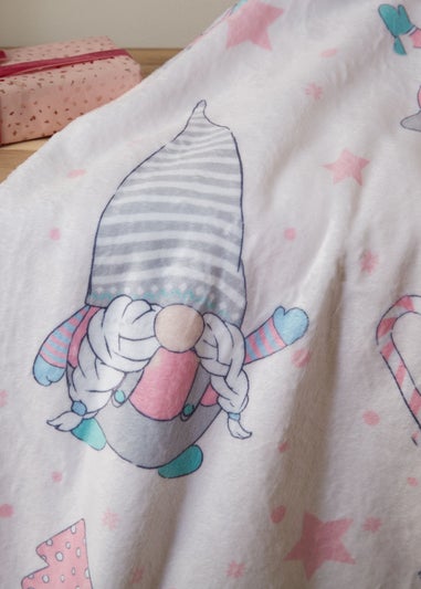 Catherine Lansfield Christmas Gnomes Fleece Cosy Blanket Throw (130x170cm)