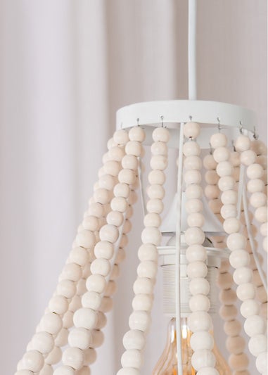 ValueLights Elodie Beaded Easy Fit Chandelier Shade (36.5cm x 30cm x 30cm)