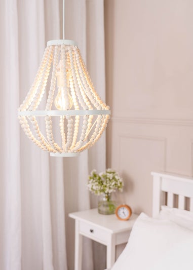 ValueLights Elodie Beaded Easy Fit Chandelier Shade (36.5cm x 30cm x 30cm)