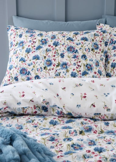 Bianca Fine Linens Brushed Cotton Ophelia Floral Reversible Duvet Cover Set