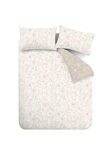 Bianca Fine Linens Brushed Cotton Floral Toile Reversible Duvet Cover Set