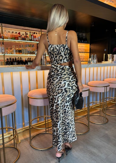 AX Paris Multi Leopard Print Asymmetric Cut Out Midi Dress