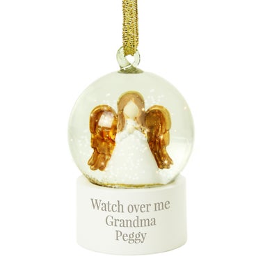 Personalised Memento Company White Angel Message Glitter Snow Globe