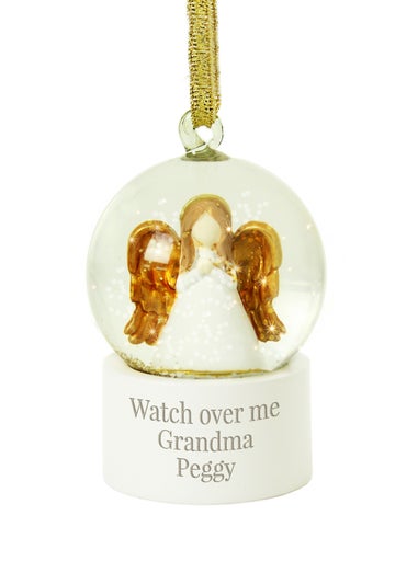 Personalised Memento Company White Angel Message Glitter Snow Globe