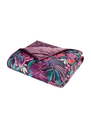 Bridgerton By Catherine Lansfield Kate Floral Soft Velvet Quilted Bedspread (220x230cm)