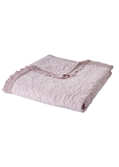 Bridgerton By Catherine Lansfield Silhouette Floral Lace Bedspread (220x230cm)