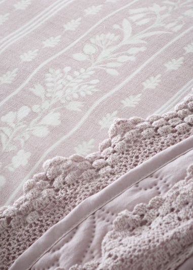 Bridgerton By Catherine Lansfield Silhouette Floral Lace Bedspread (220x230cm)