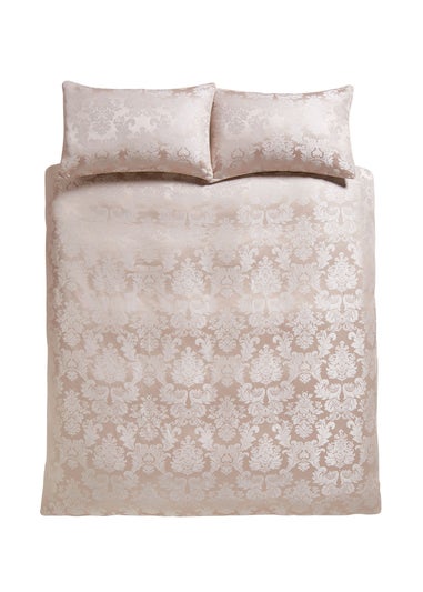 Catherine Lansfield Champagne Damask Jacquard Duvet Cover Set