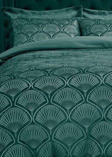 Catherine Lansfield Art Deco Pearl Duvet Cover Set