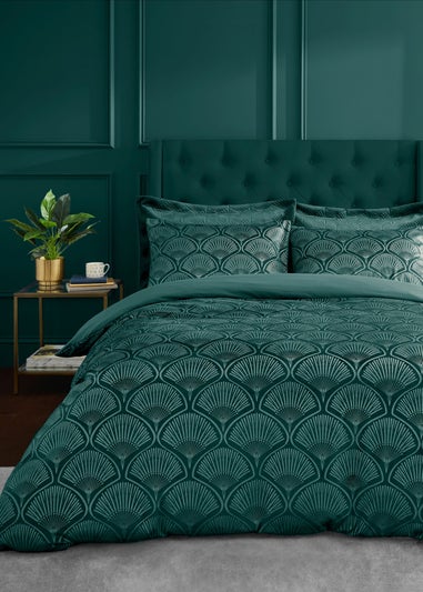 Catherine Lansfield Art Deco Pearl Duvet Cover Set