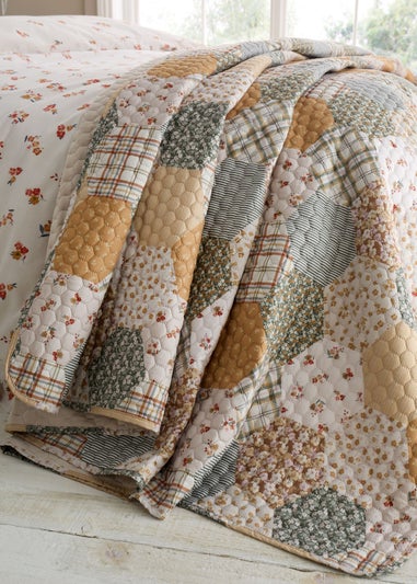 Catherine Lansfield Floral Patchwork Quilted Bedspread (220x230cm)