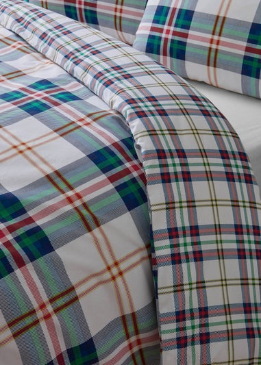 Catherine Lansfield Kelso Check Reversible Duvet Cover Set